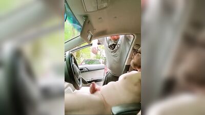 big sexy fat guy jerks in the car - free gay porn