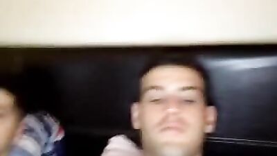 147. 2 best friends jerking together their hard cocks on cam - free gay porn