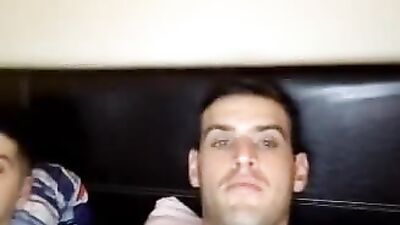 147. 2 best friends jerking together their hard cocks on cam - free gay porn