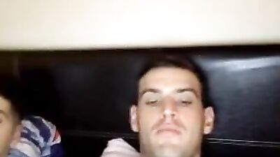 147. 2 best friends jerking together their hard cocks on cam - free gay porn