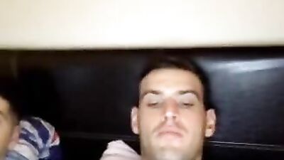 147. 2 best friends jerking together their hard cocks on cam - free gay porn