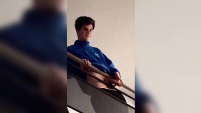 str8 hung boy with hardon in stairway - free gay porn