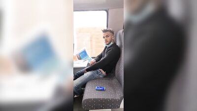 french guy jerks off in the train in public - free gay porn