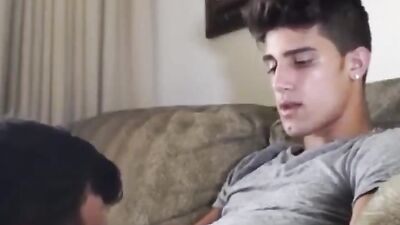 gorgeous young straight guy gets sucked by a man for the first time - free gay porn
