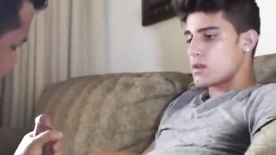 gorgeous young straight guy gets sucked by a man for the first time - free gay porn