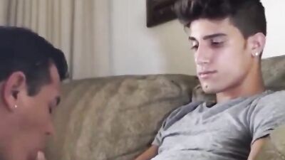 gorgeous young straight guy gets sucked by a man for the first time - free gay porn