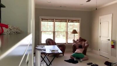 married dad gets an ass eating from the neighbour boy - free gay porn