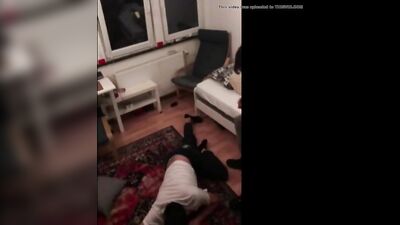 brutal master beats his slave by kicking and stomping - free gay porn