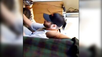 guy jerks off in front of cable installer - free gay porn