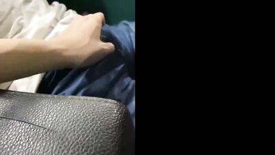 touch a sleeping guy in the internet cafe - free gay porn