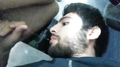 turkish guy cums in his own mouth - free gay porn