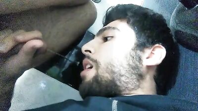 turkish guy cums in his own mouth - free gay porn
