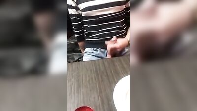 friend dared to cum on his food at restaurant - free gay porn