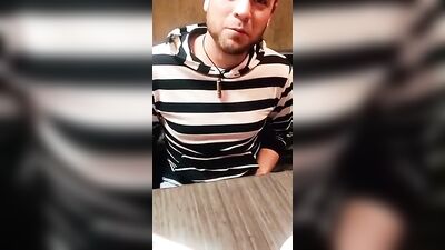 friend dared to cum on his food at restaurant - free gay porn