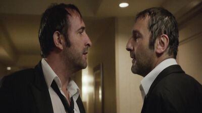 jean dujardin and gilles lellouche gay scene les infideles - free gay porn