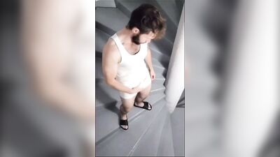 hung guy loves to cum in public places pt2 - free gay porn