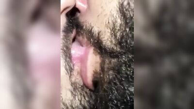 bearded men tongue kissing - free gay porn