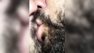 bearded men tongue kissing - free gay porn