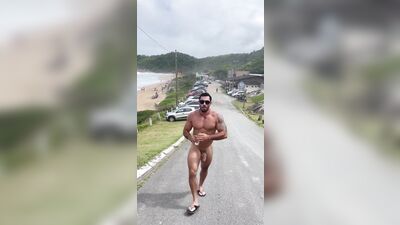 walking naked in public with a boner - free gay porn