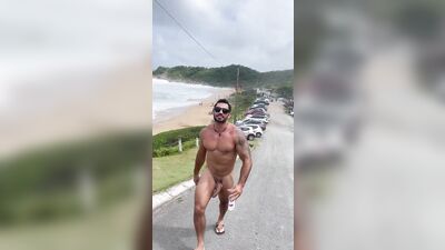 walking naked in public with a boner - free gay porn