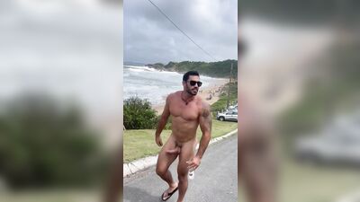 walking naked in public with a boner - free gay porn