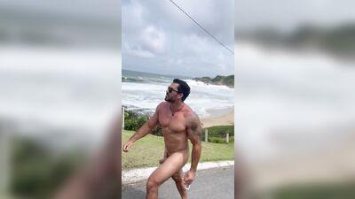 walking naked in public with a boner - free gay porn