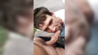 homeless guy sucking cock on the sidewalk for - free gay porn