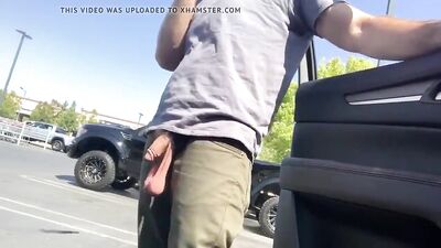guy with huge low hanging balls jerk off in public - free gay porn