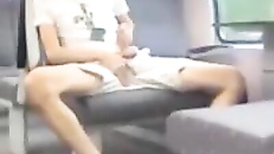 aroused boy gets caught jerking off on a train - free gay porn