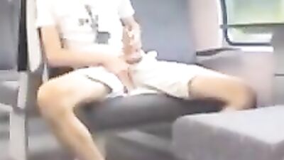 aroused boy gets caught jerking off on a train - free gay porn
