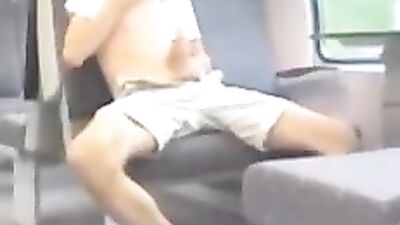 aroused boy gets caught jerking off on a train - free gay porn
