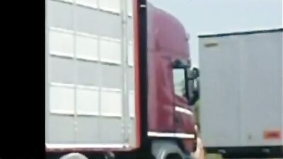 some hot truckers showing off jerking and pissing - free gay porn
