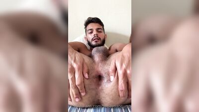 handsome guy wanking and finger fucking - free gay porn
