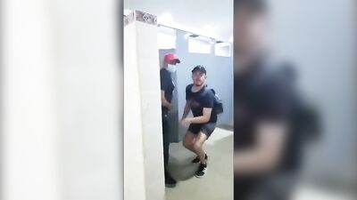 more guys horny cock hard cottaging in restroom - free gay porn