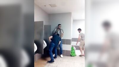 more guys horny cock hard cottaging in restroom - free gay porn