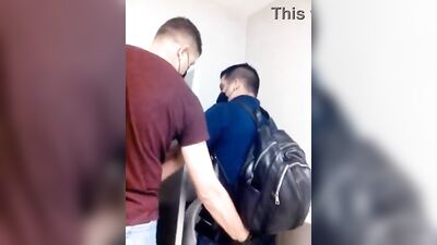 more guys horny cock hard cottaging in restroom - free gay porn
