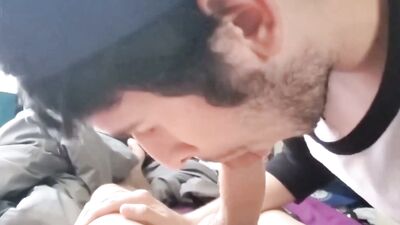 sucking the straight roommate with a double cumshot - free gay porn