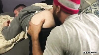 bearded hunk destroy his boy - free gay porn