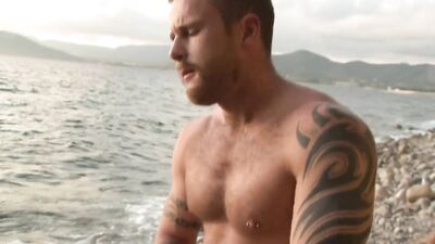 passionate ben brown and scott carter have sex by the waves - free gay porn