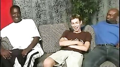 two black guys fuck skinny white twink - free gay porn