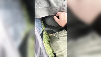 twink fag sucks a homeless daddy on public park - free gay porn
