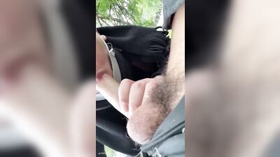 twink fag sucks a homeless daddy on public park - free gay porn
