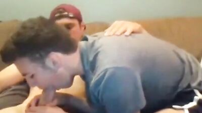 two straight dudes jerk and suck each other on cam - free gay porn