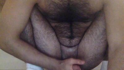 hairy arab in an intense session with himself - free gay porn