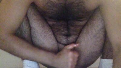 hairy arab in an intense session with himself - free gay porn