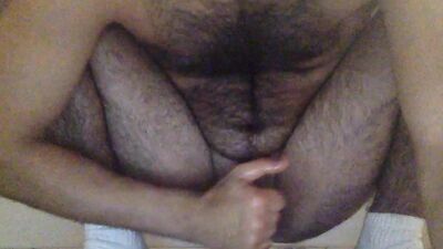 hairy arab in an intense session with himself - free gay porn