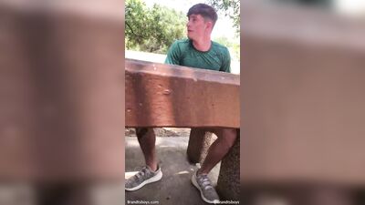 dared to jerk str8 guy at picnic table - free gay porn