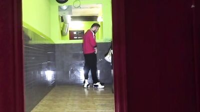 Mars Gymburger & Benito Massi - Young guy fucked in the toilet by a curious straight guy - free gay porn