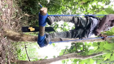 blacktarzanx Post 'Made my own swing in the woods and then decided to jerk off  ' by 'blacktarzanx' from OF - free gay porn