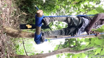 blacktarzanx Post 'Made my own swing in the woods and then decided to jerk off  ' by 'blacktarzanx' from OF - free gay porn